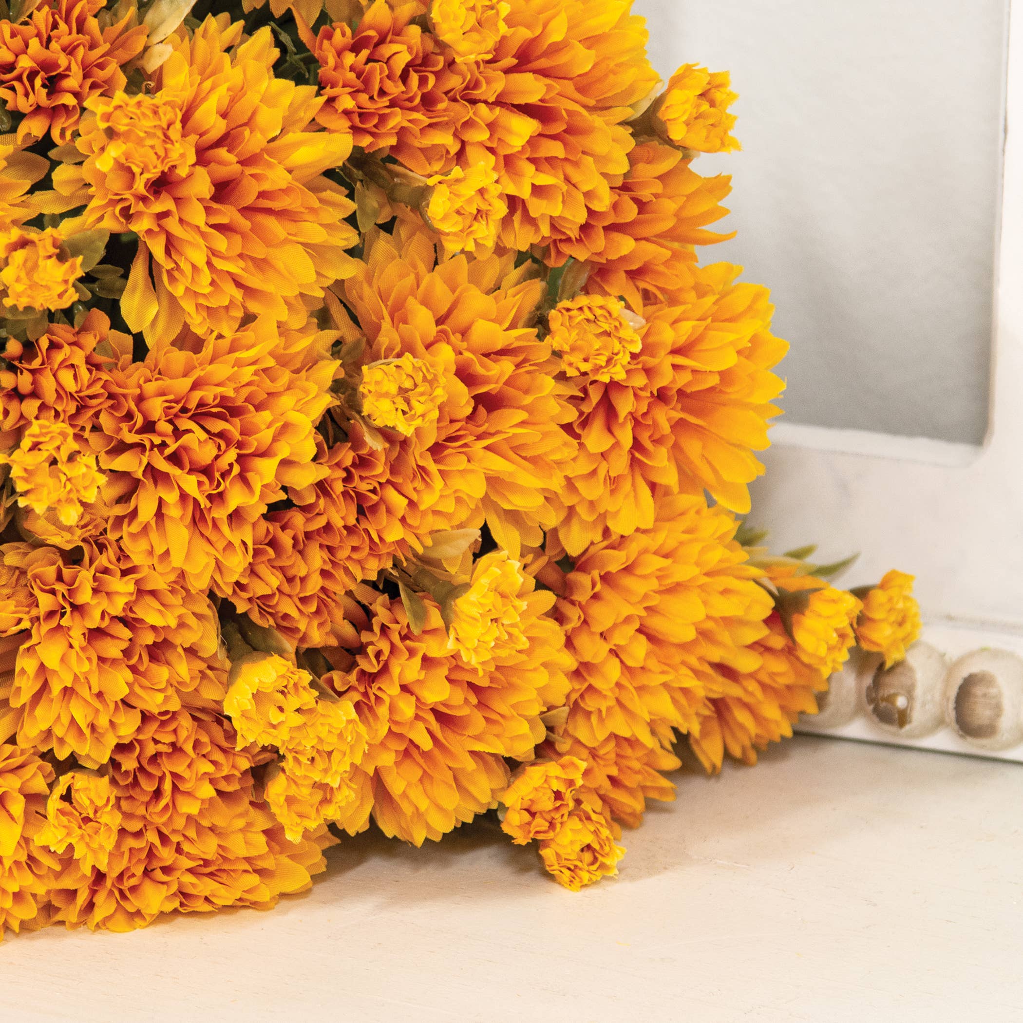 Col House Designs - Wholesale Artificial Flowers - Bountiful Mums Bouquet - Yellow - 15"H1