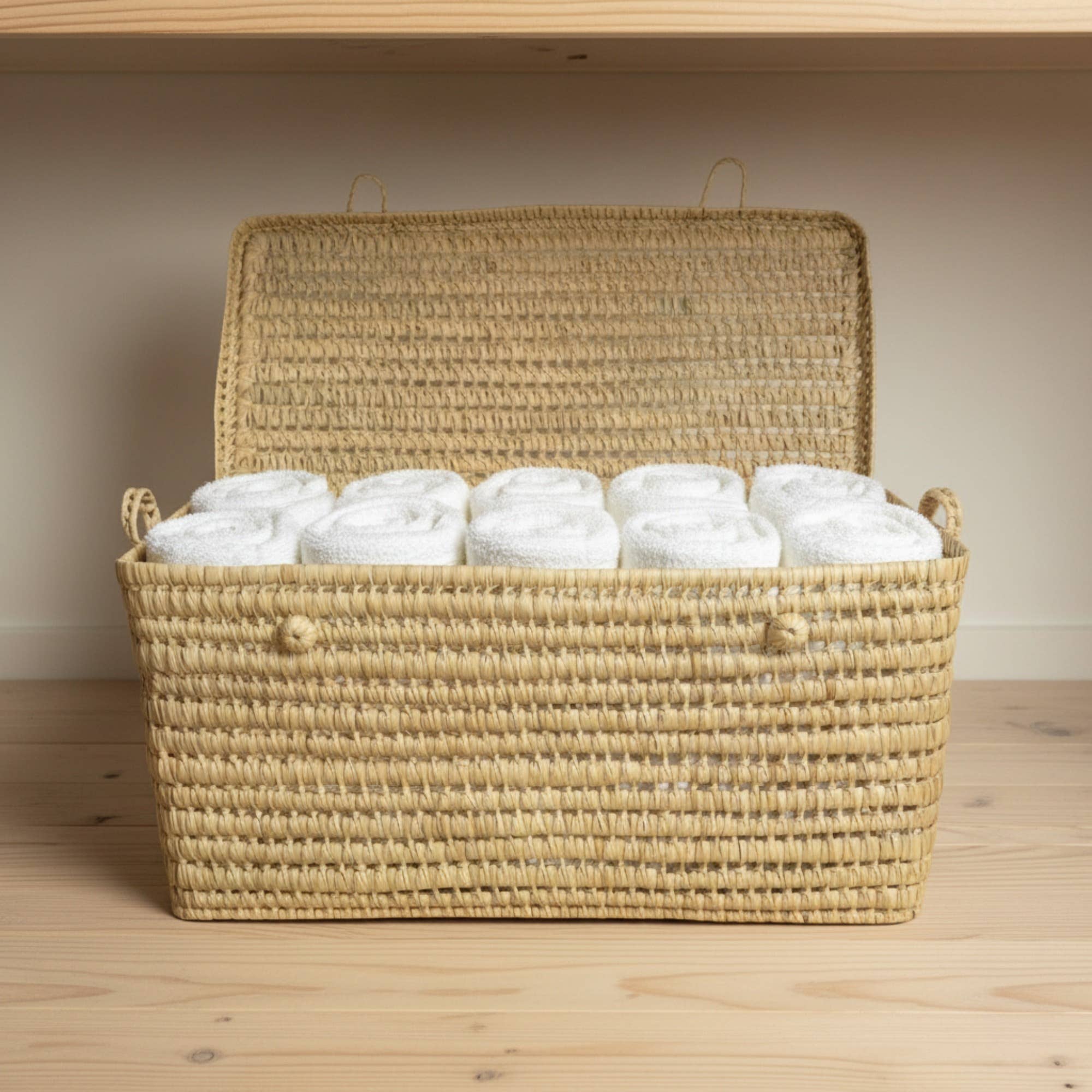 Melecraft - Wholesale Basket - Storage Basket Palm Leaf, Wicker Storage Trunk4