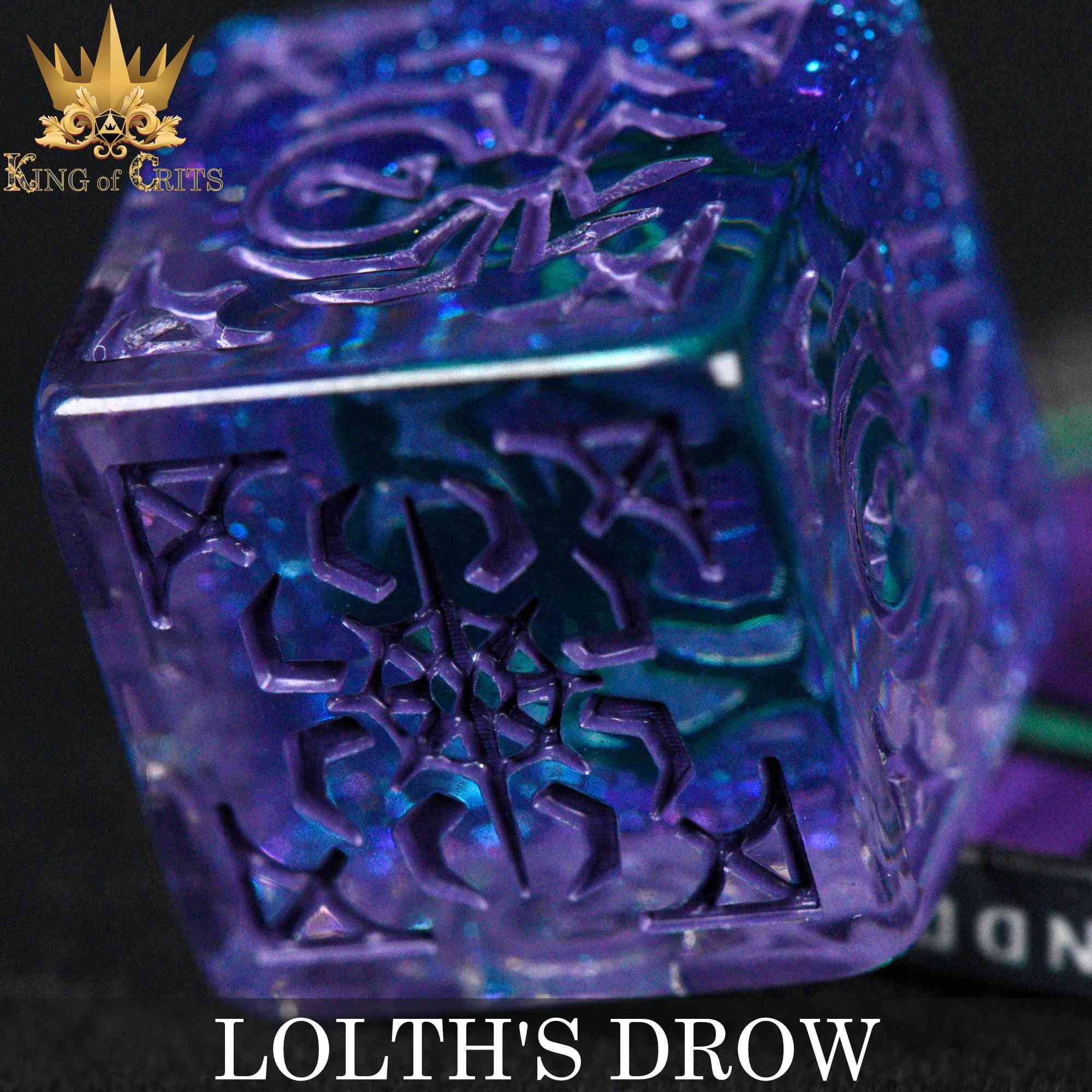 DNDDICE.COM - Wholesale Dice - Lolth's Drow - 11 Dice Set5