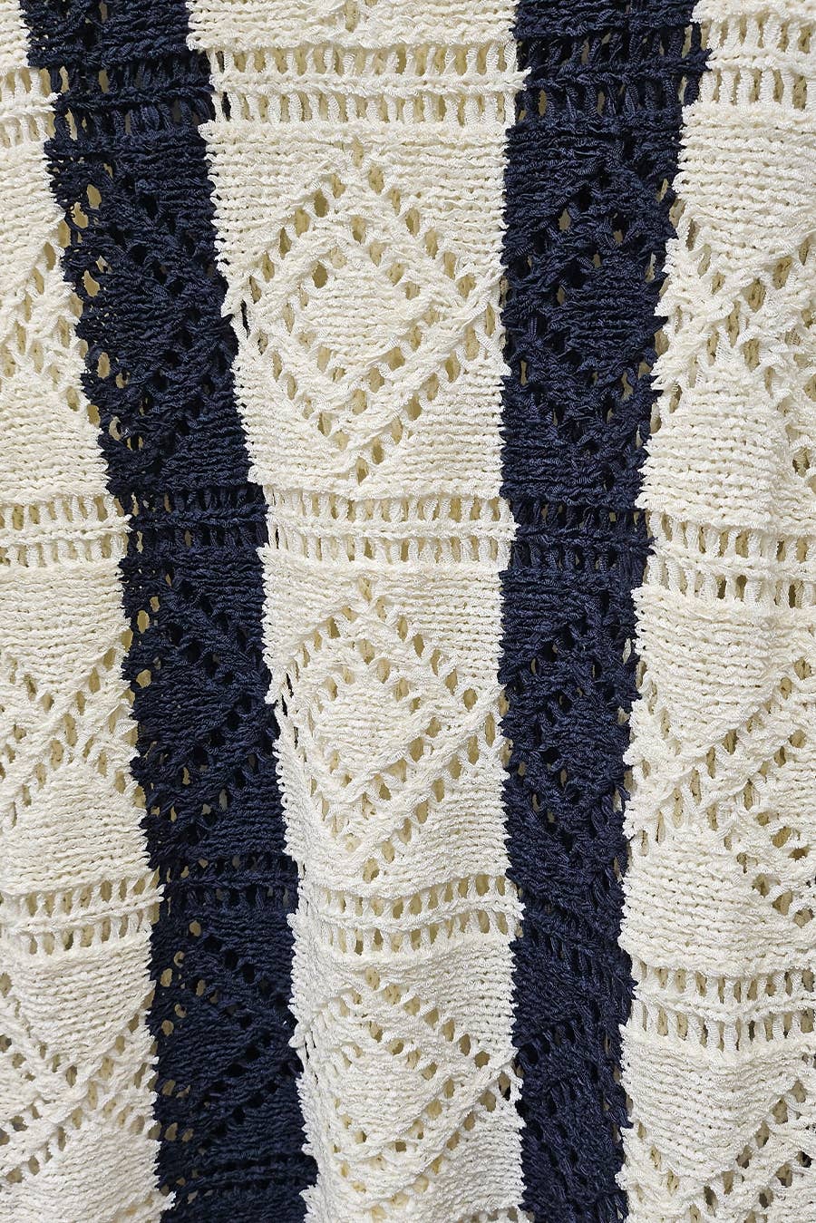 Ivory Navy Open Knit Crochet Sweater for wholesale on Faire9