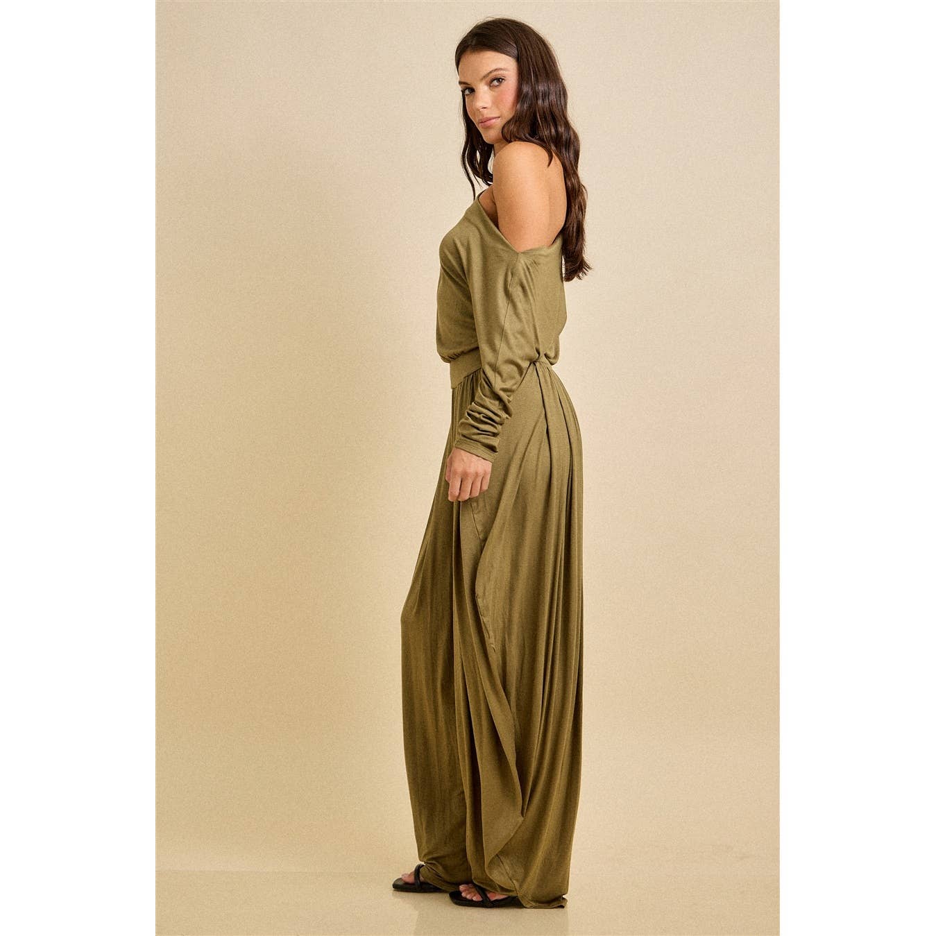 SKYLAR ROSE - Wholesale Jumpsuit - Women's - One Shoulder Draped Jersey Jumpsuit5