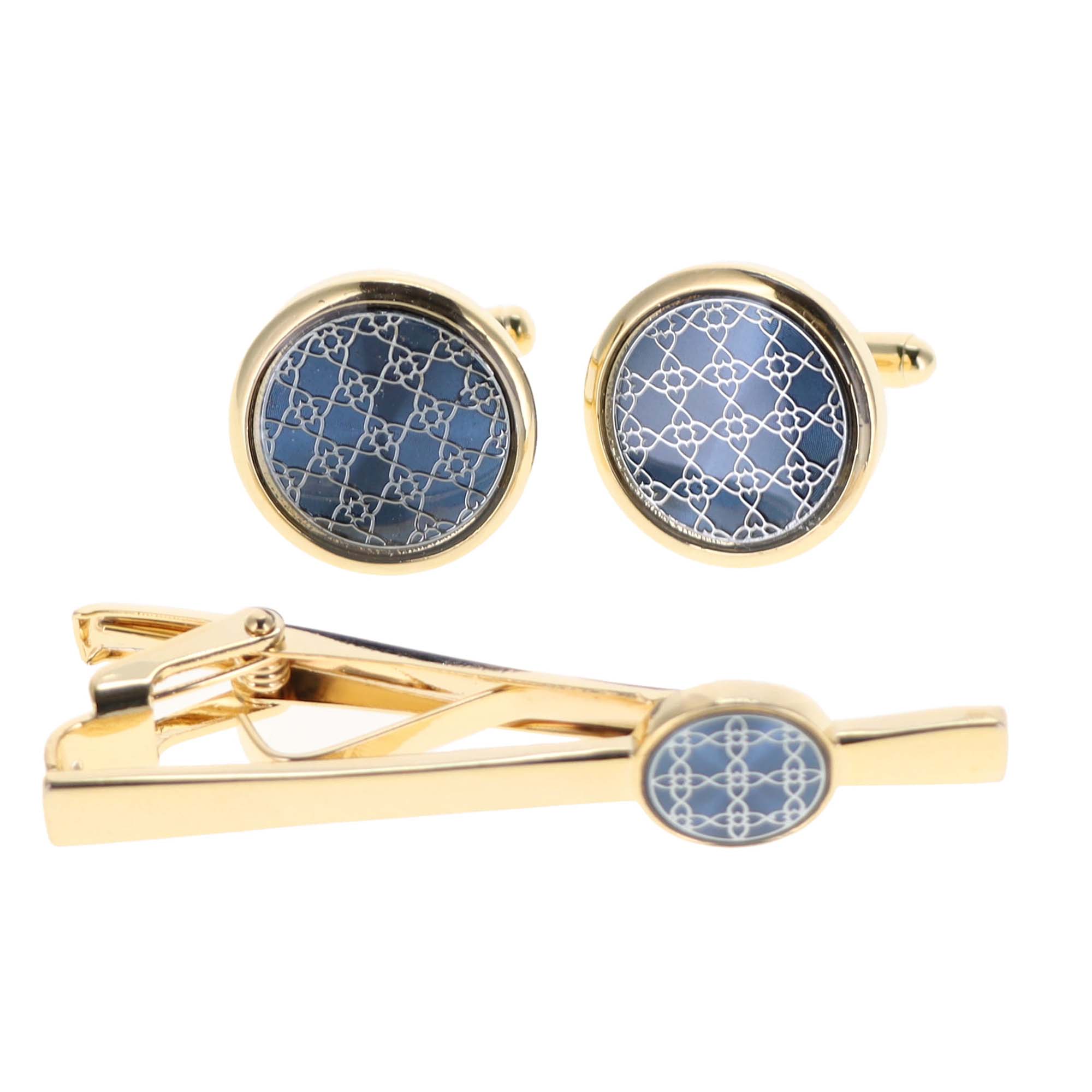 Dubal Brothers - Wholesale Cufflinks - Vittorio Vico Gold & Silver Enamel Cufflinks & Tie Bar Set by Classy Cufflinks10