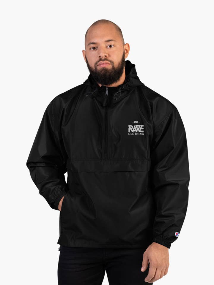 RAVE Clothing – wholesale Vindjacka - Unisex – RAVE x Champion vindjacka svart