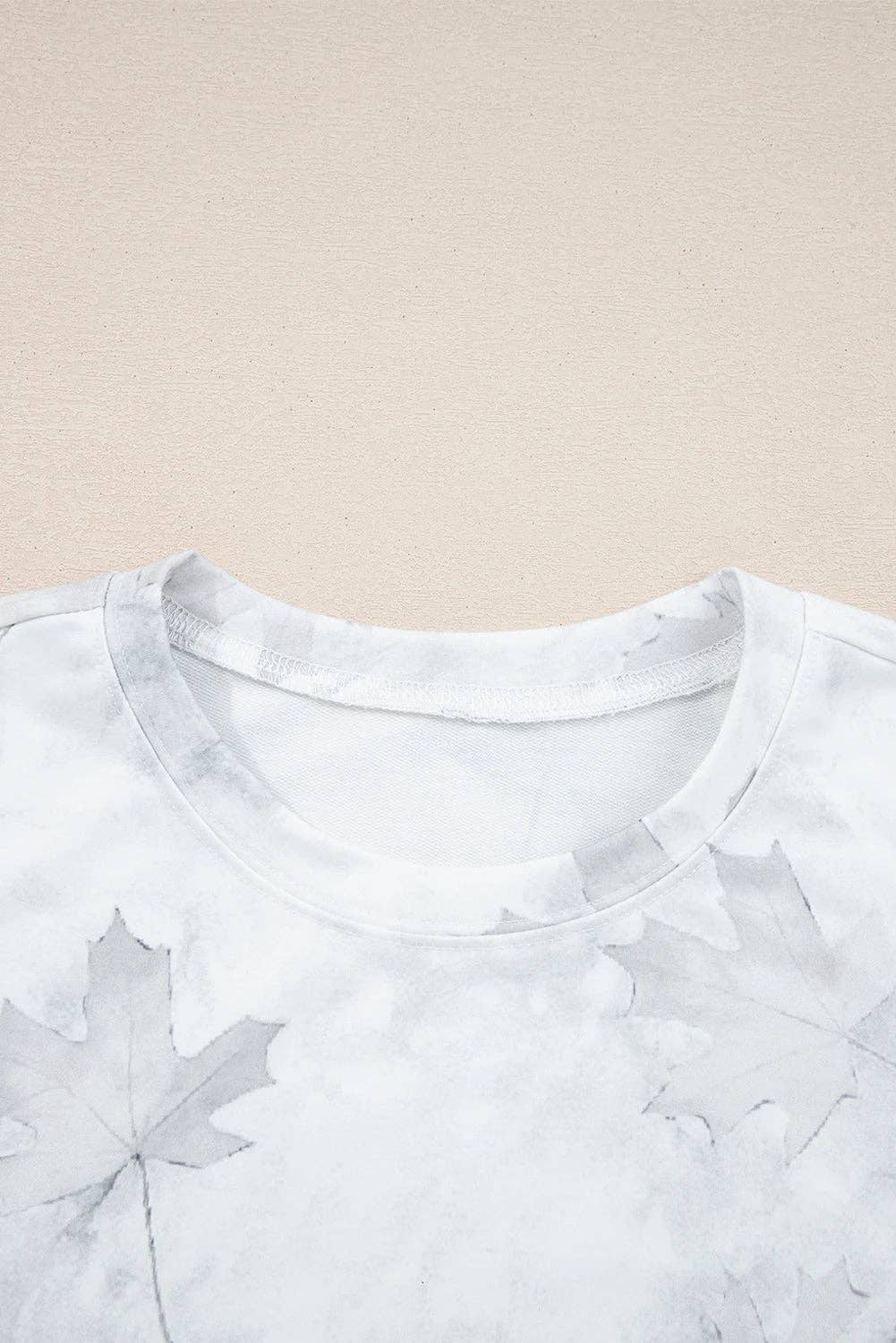 Beige Camo Print Lounge Pullover and Elastic Waist Short Set for wholesale on Faire9