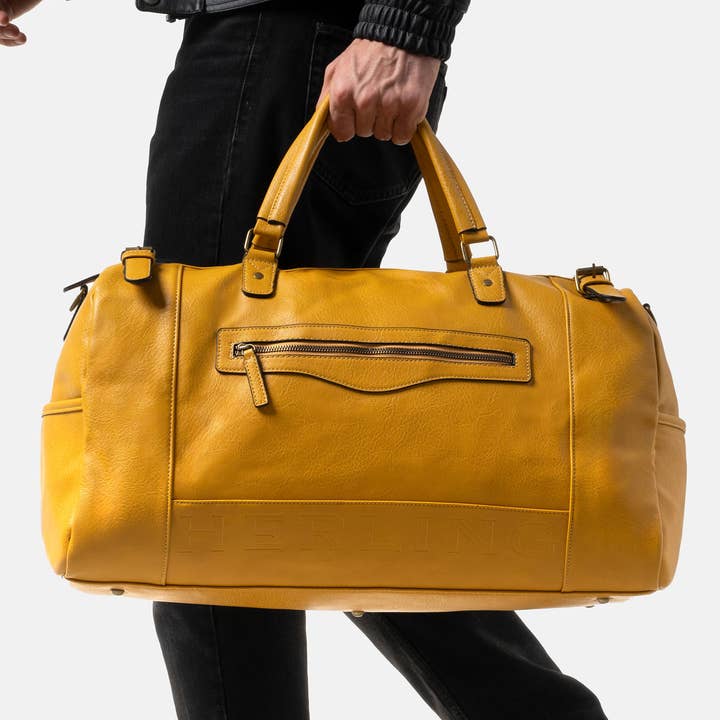 Herling – Saco de viagem - Unissexo por atacado – Herling - Bolsa de viagem vintage grande em couro PU32