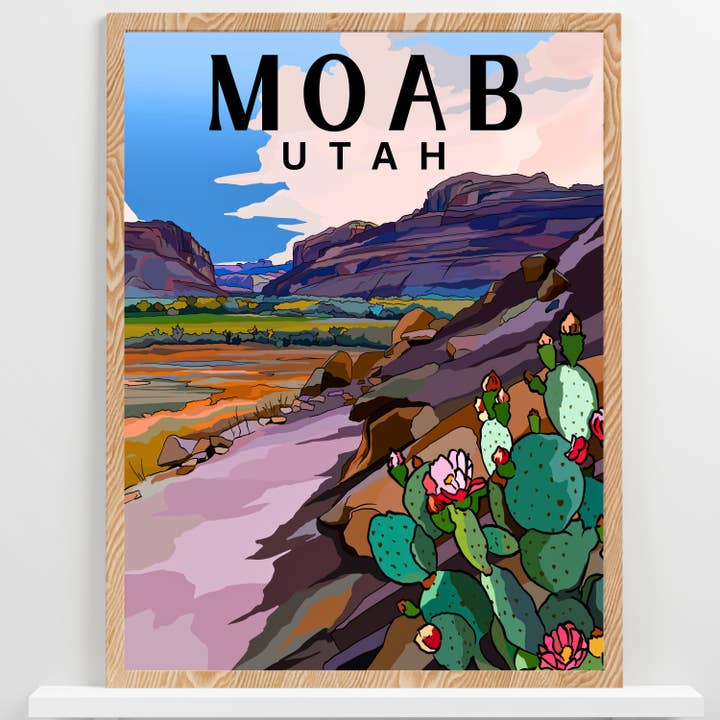 Affiche de voyage à Moab, dans l'Utah pour la vente par Wild Life Design Co.