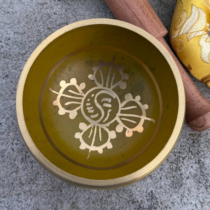 Lungta Imports - Wholesale Meditation Supplies - Tibetan Complete Singing Bowl Gift Box Set 8 Lucky Symbols 15