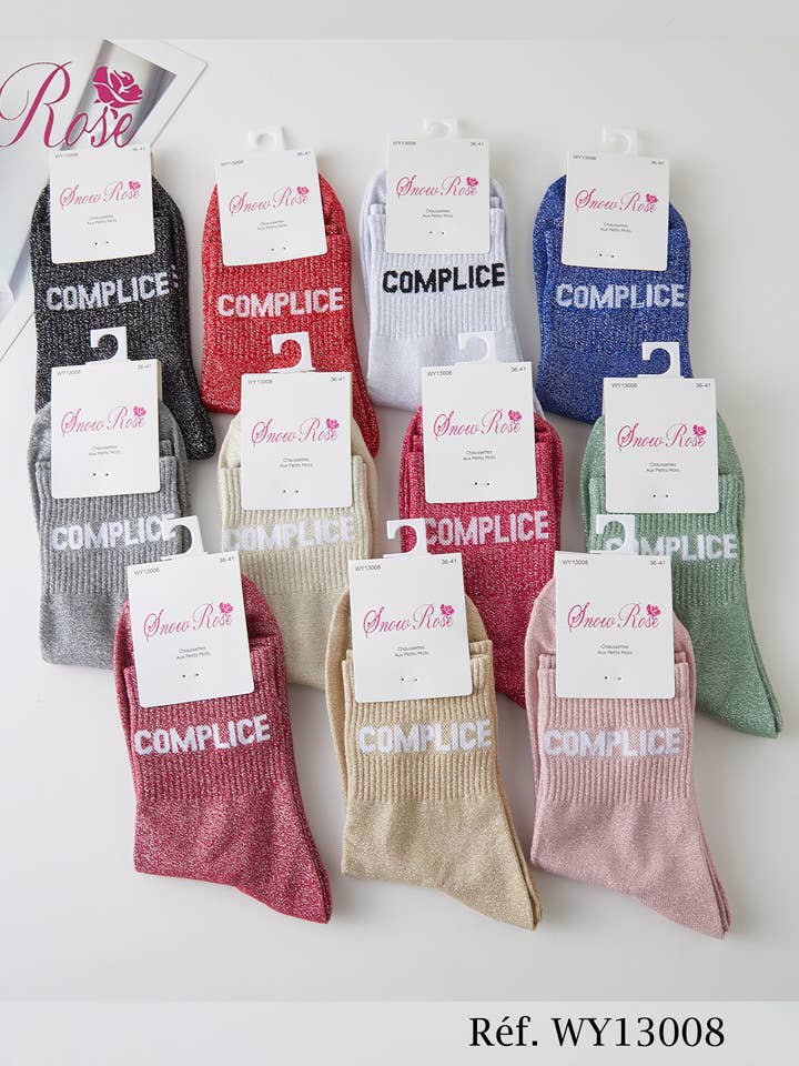 Shiny socks for wholesale by Belle Com'Elle