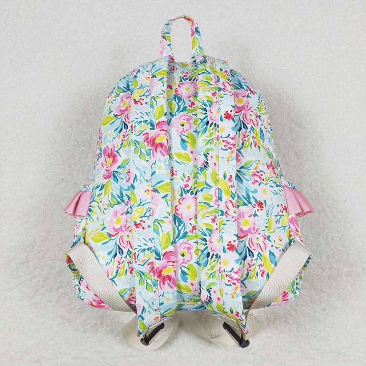 Aier Wholesale - Wholesale Backpack - Kids - Baby Kids Girls Green Pink Flowers Backpack Back Bags