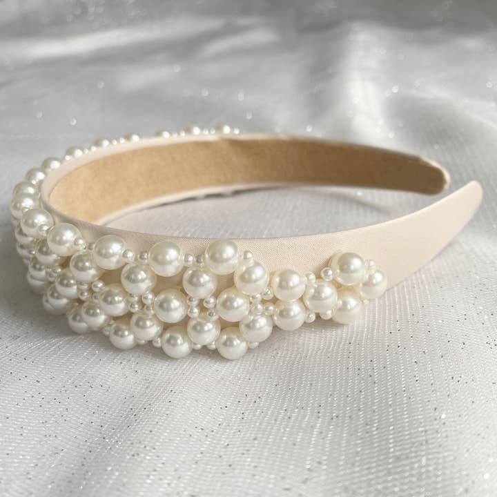 QueenMee Accessories - Wholesale Fashion Headband - Women's - Pearl Headband Woven2