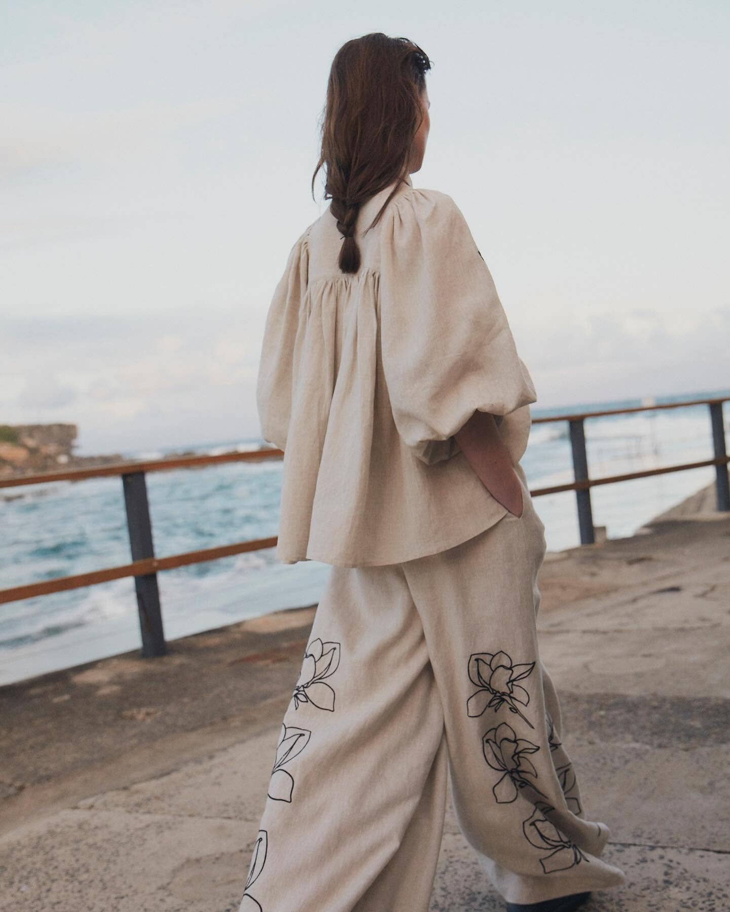 Marayn - Vente Ensemble haut et pantalon (PAS d'intérieur) - Femme - Ensemble lin bohème chic printemps-été 20249