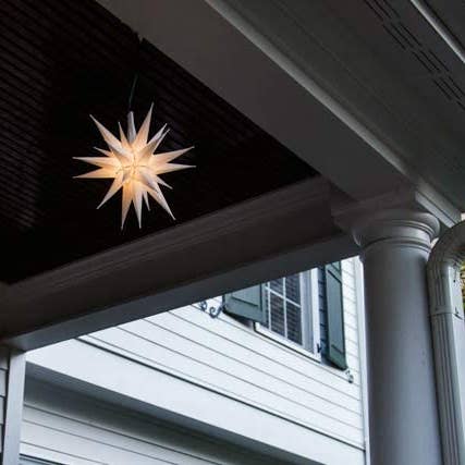 Elf Logic - Vendita all'ingrosso Puntali per albero di Natale - Decorazione LED a forma di stella della Moravia, 30,5 cm, bianco brillante2