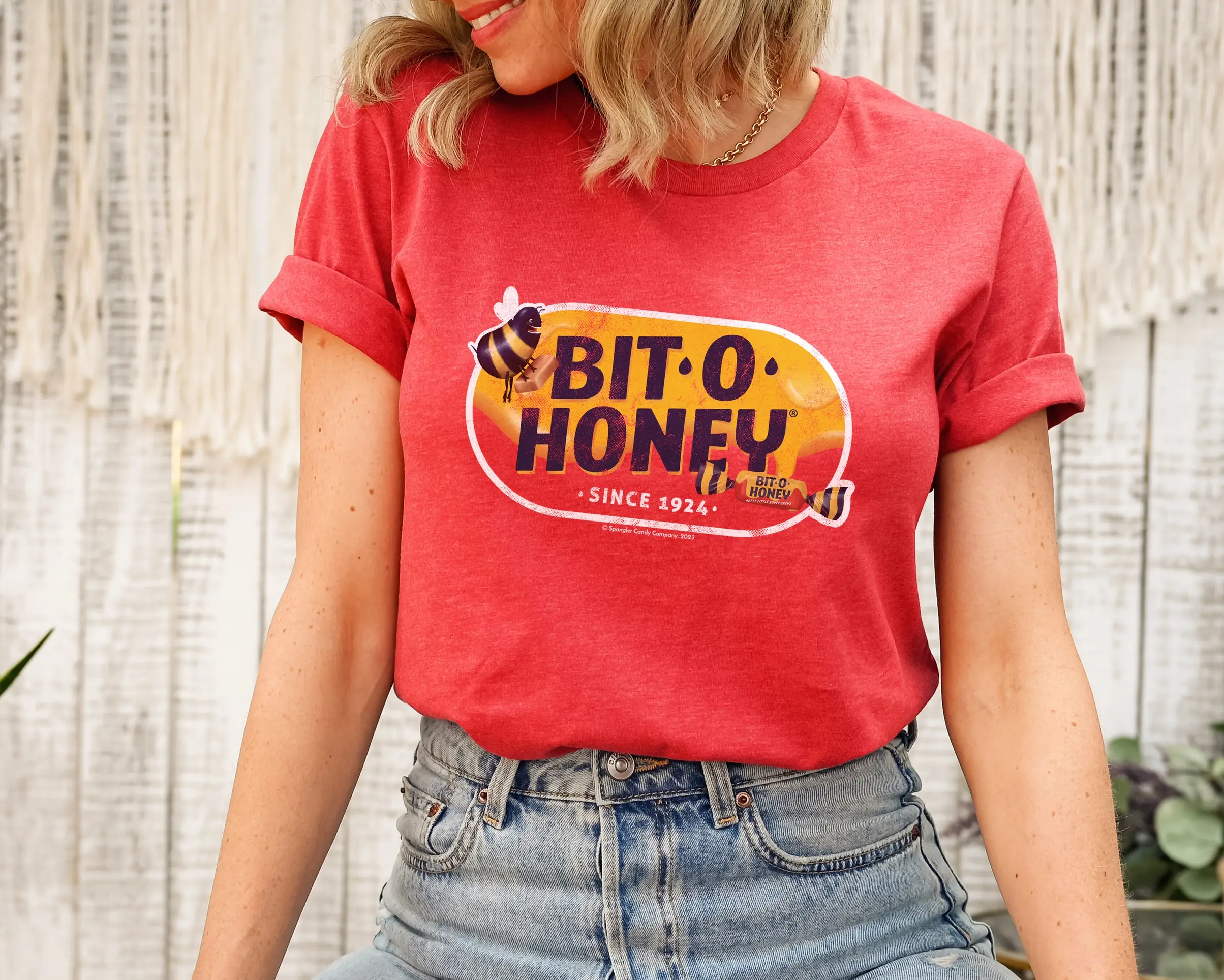 Grandpa Joe's Candy Shop - Wholesale Screen Printed T-Shirt - Unisex - Bit-O-Honey Since 1924 Vintage Tee, T-Shirt5