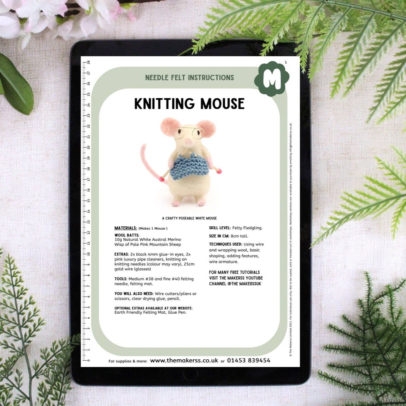 The Makerss - Wholesale Craft Sewing Kit - Knitting Mouse Small Needle Felt Kit4