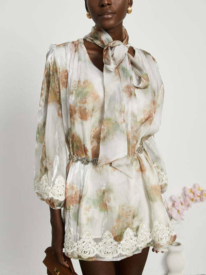 Casual klänning med rosett och spetsdetaljer för wholesale av Mccolin