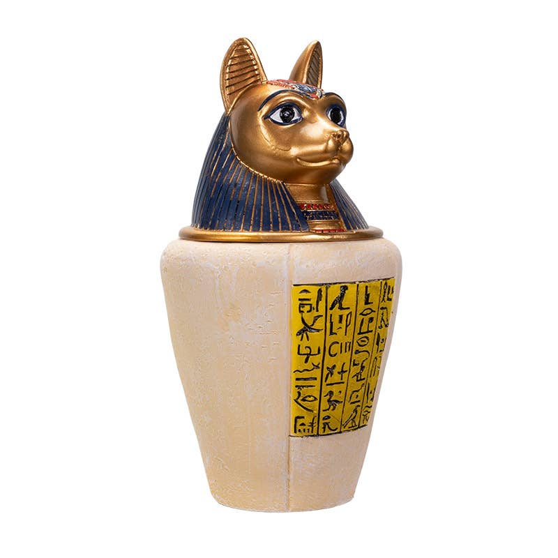 Pacific Trading - Vendita all'ingrosso Barattoli decorativi - Antico vaso canopo di Bastet egiziano1