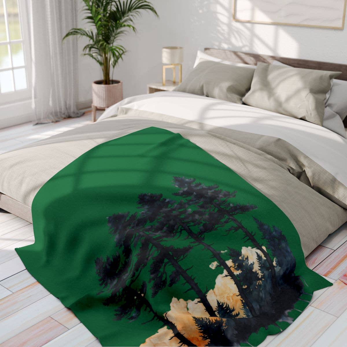 Upside Down Owl Farm - Vente Plaids - Couverture en polaire, motif sapin confortable, décoration d'intérieur hivernale7