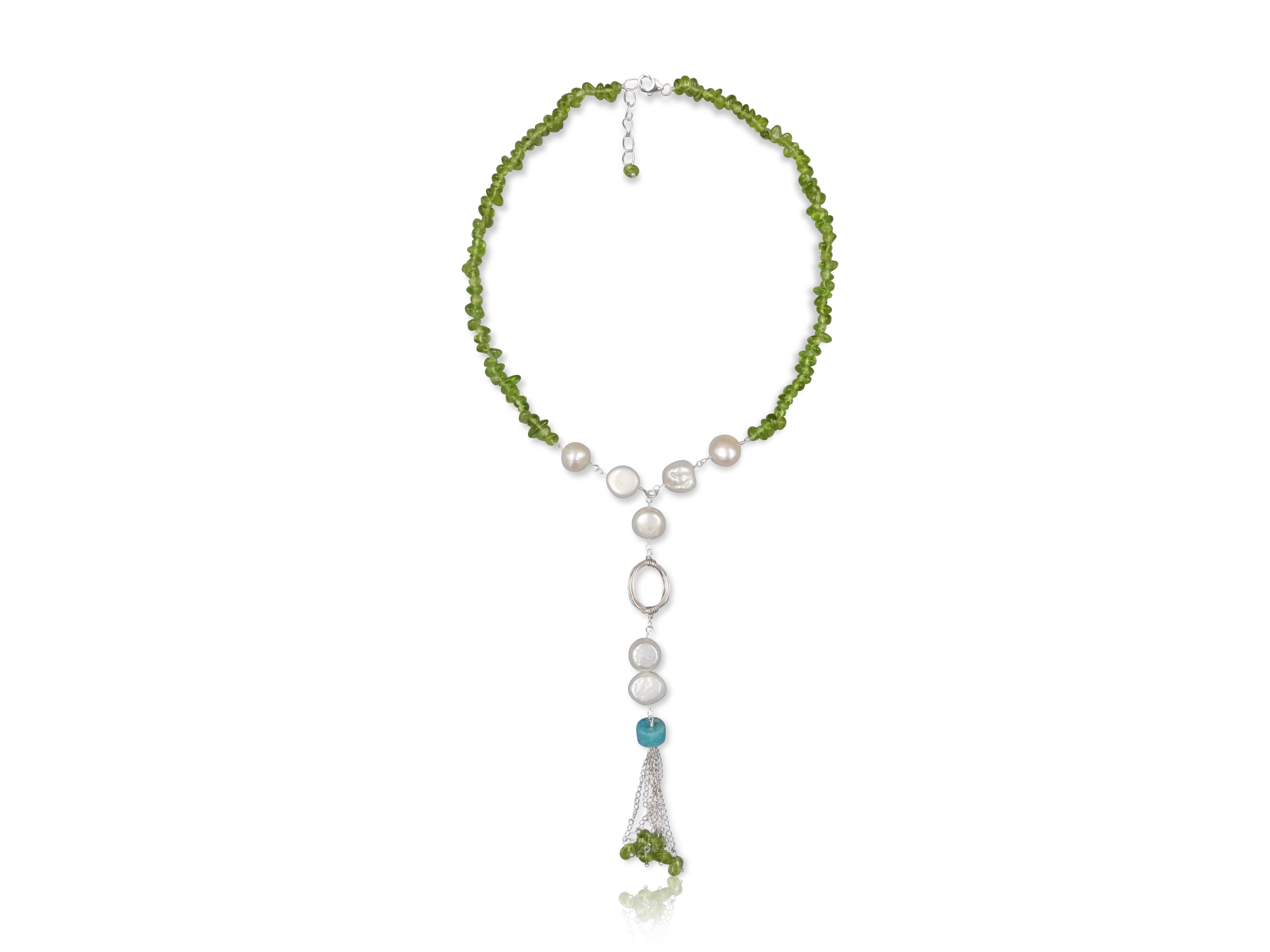 IST Jewelry - Wholesale Pendant/Charm Necklace - Gemstones & Pearl Tassel Necklace2