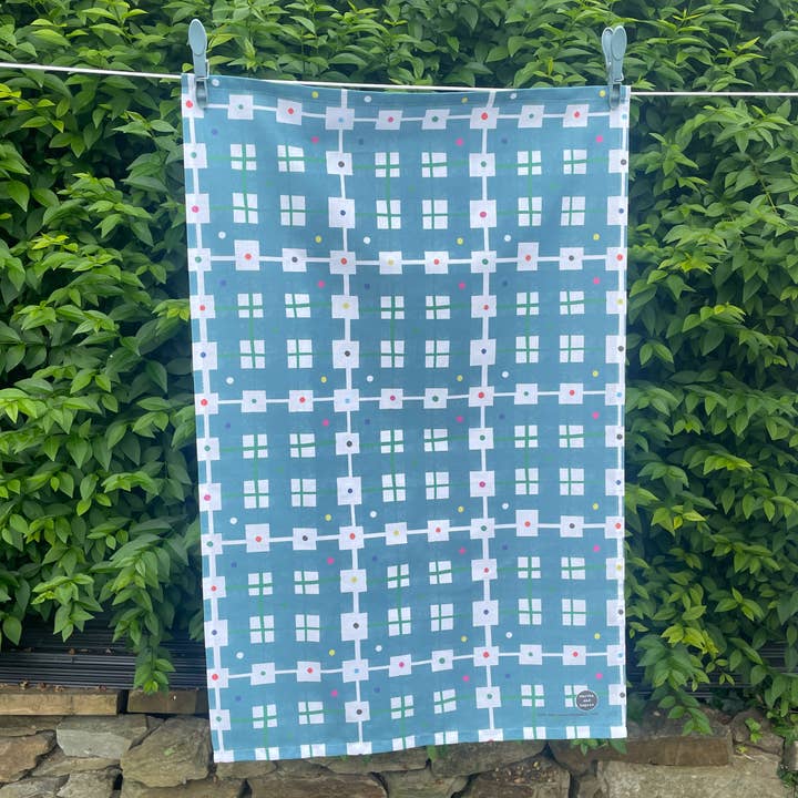 Welsh Blanket Check Tea Towel for wholesale by martha and hepsie ltd