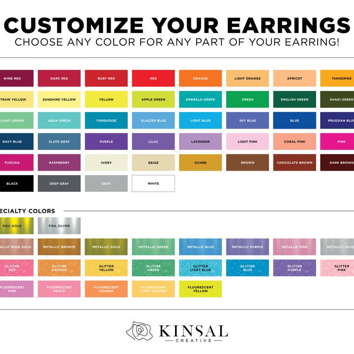 Kinsal Creative - Wholesale Stud/Post Earrings - Sewing Thread Customizable Wood Stud Earrings