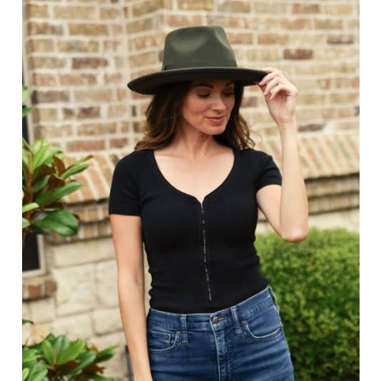 American Hat Makers - Wholesale Fedora - Unisex - Crushable Wool Felt Teardrop Fedora Hat - Style Oakley7