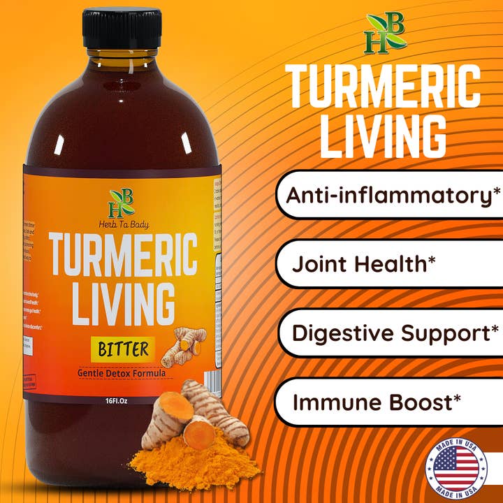 Herb To Body - Wholesale Oral Supplement/Vitamin - Turmeric Living Bitter Oral Supplement 16oz