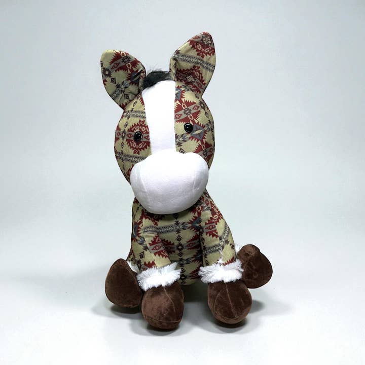 Großer Bauernhofkumpel - grünes Aztekenpferd für den Großhandel von Western Linens