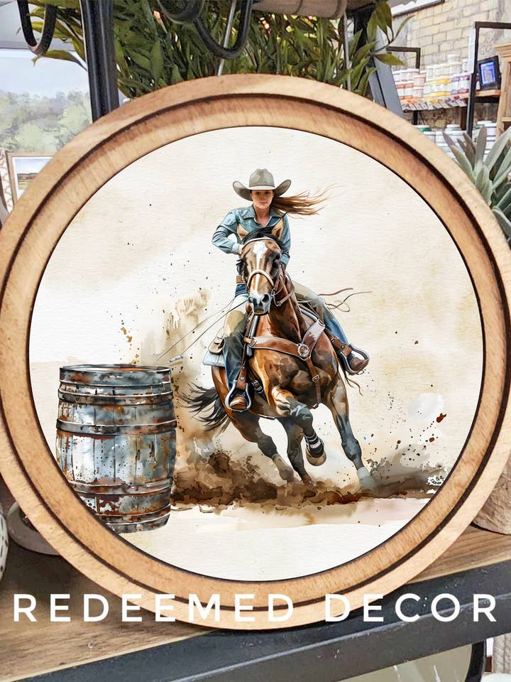 Racer Art met ronde cilinder van 8 „   voor wholesale door Redeemed Decor