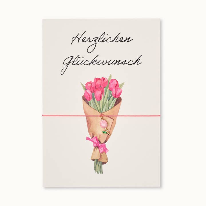 Armband-Karte: Herzlichen Glückwunsch Tulpe for wholesale by by Vivi. e. K.