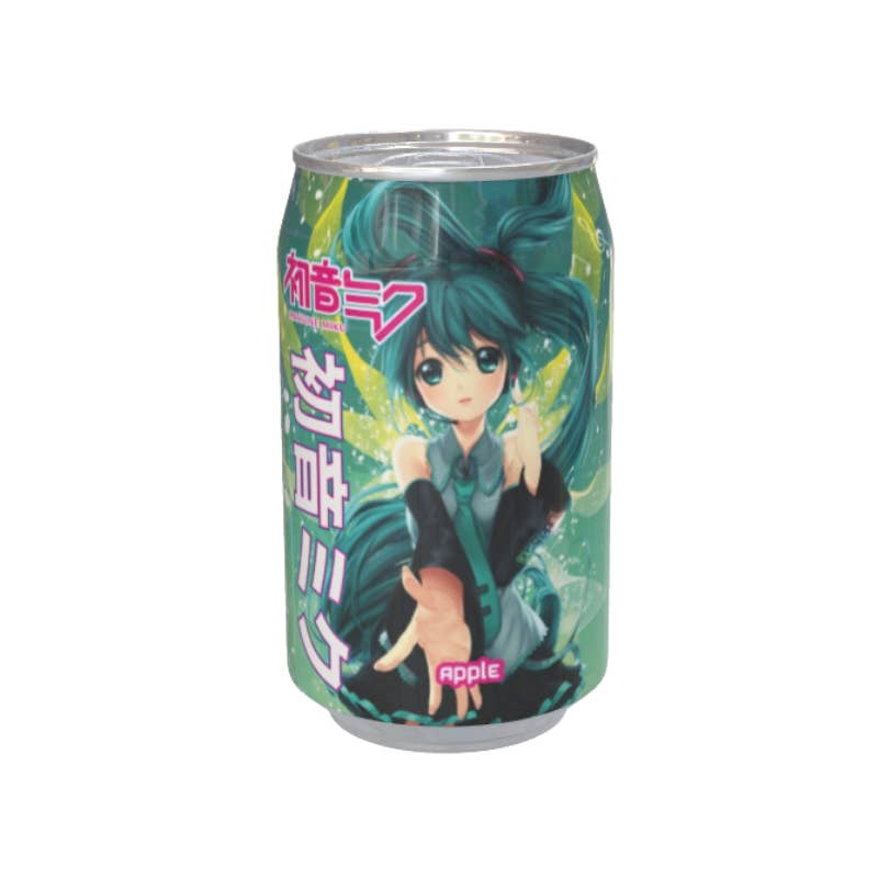 Kawaji - Vendita all'ingrosso Bibite/bevande gassate - Lattina di soda al gusto di mela Hatsune Miku 330ml