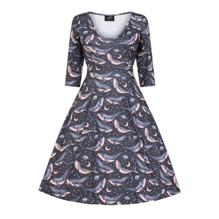 Betty Dress - Celestial Whales for wholesale by Lady V London
