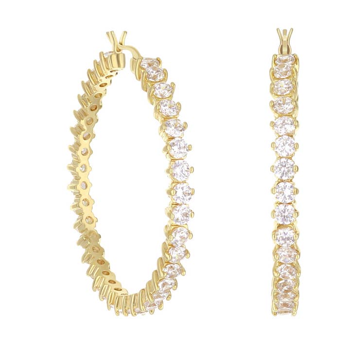 Pave Hoop Earrings for wholesale by Lauren G Adams