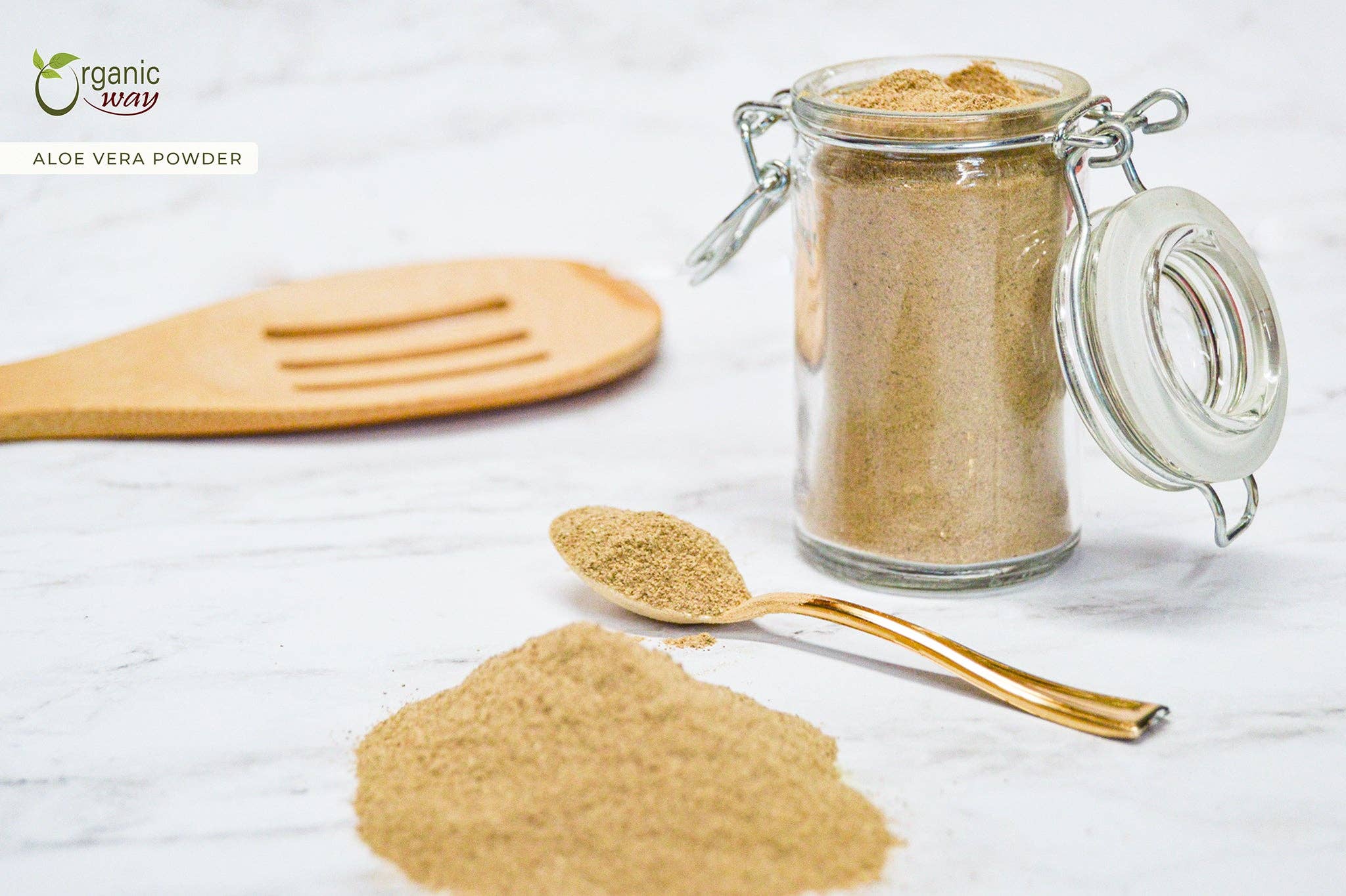Organic Way LLC – wholesale Protein-/superfoodpulver – Aloe Vera Pulver (Aloe barbadensis) - Kosher Certifierad | Rå, Vegansk, Icke-GMO & Glutenfri | USDA Certifierad | Ursprung - Indien3