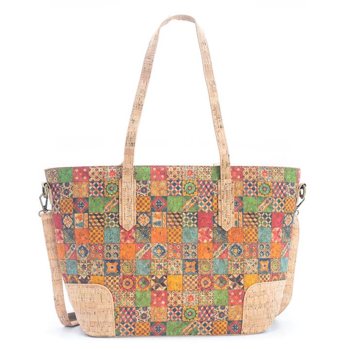 Meninas Bonitas Cork – Großhandel Tragetasche – Damen – Naturkork mit sommerlichem Design: Tragetasche für Damen BAGF-0221