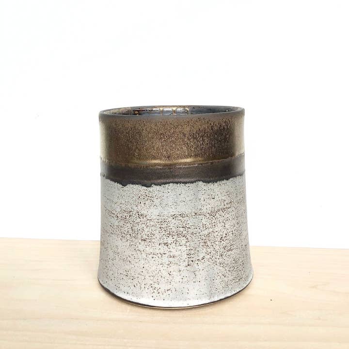Jessica Wertz Ceramics - Wholesale Utensil Holder - Grey + Gold Utensil Holder