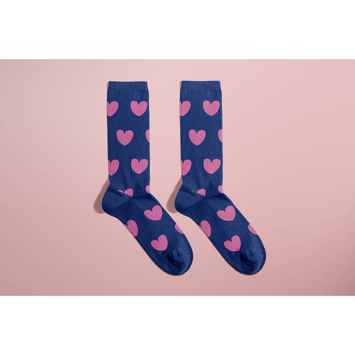Socks - The Inseparables - Pink Heart with Glitter for wholesale by MIREILLE & RAYMOND