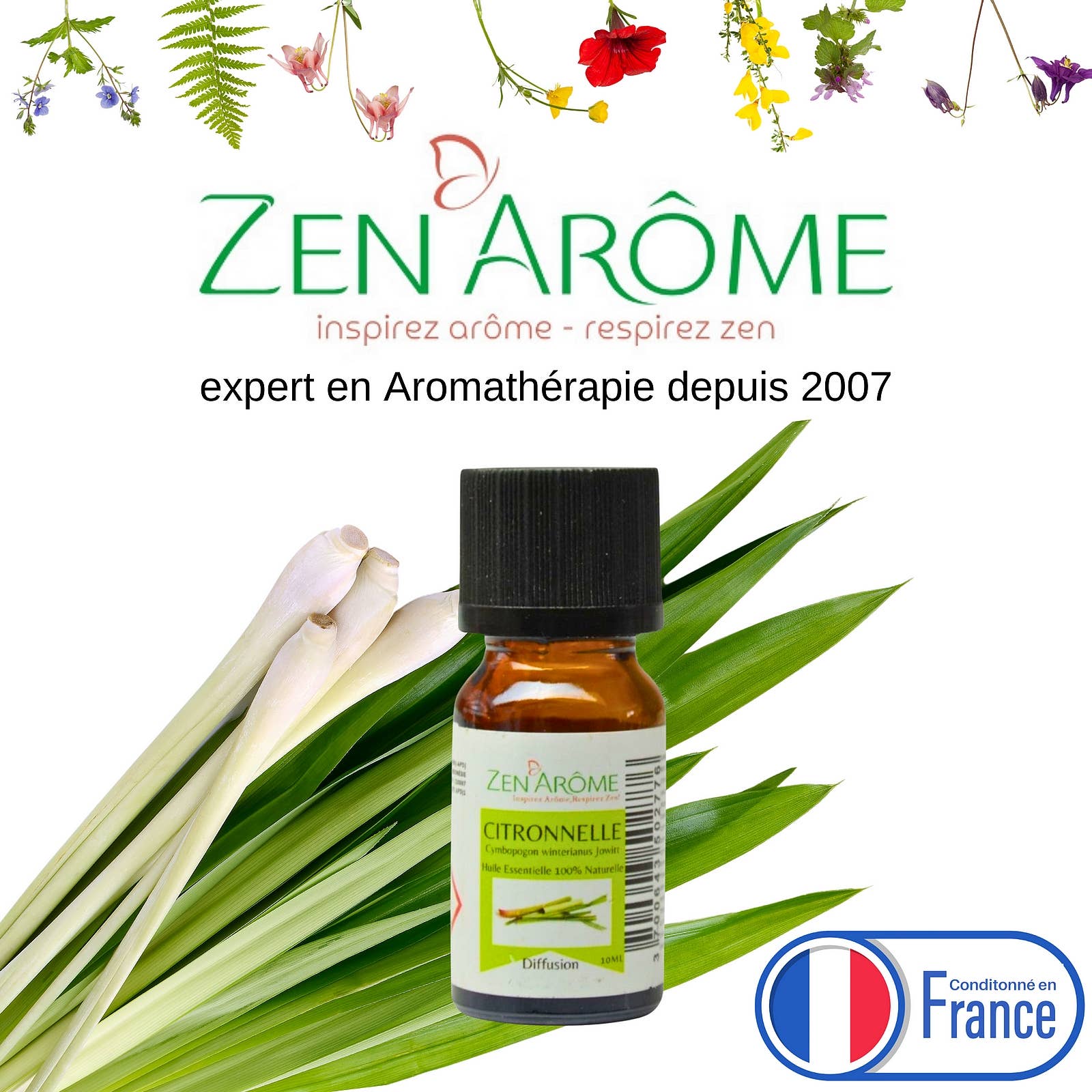 Zen'Arôme - Wholesale Essential Oil - Lemongrass Essential Oil - 100% Natural - 10ml4