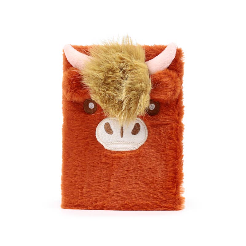 Puckator EU - Vente Cahiers - Cahier A5 ligné Highland Coo Mouton en peluche1