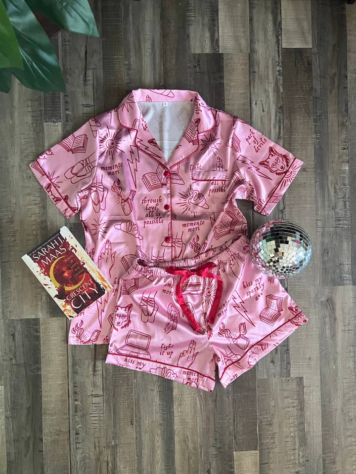 Starborn Heir Satin Shorts Pajama Set for wholesale by Liv Co