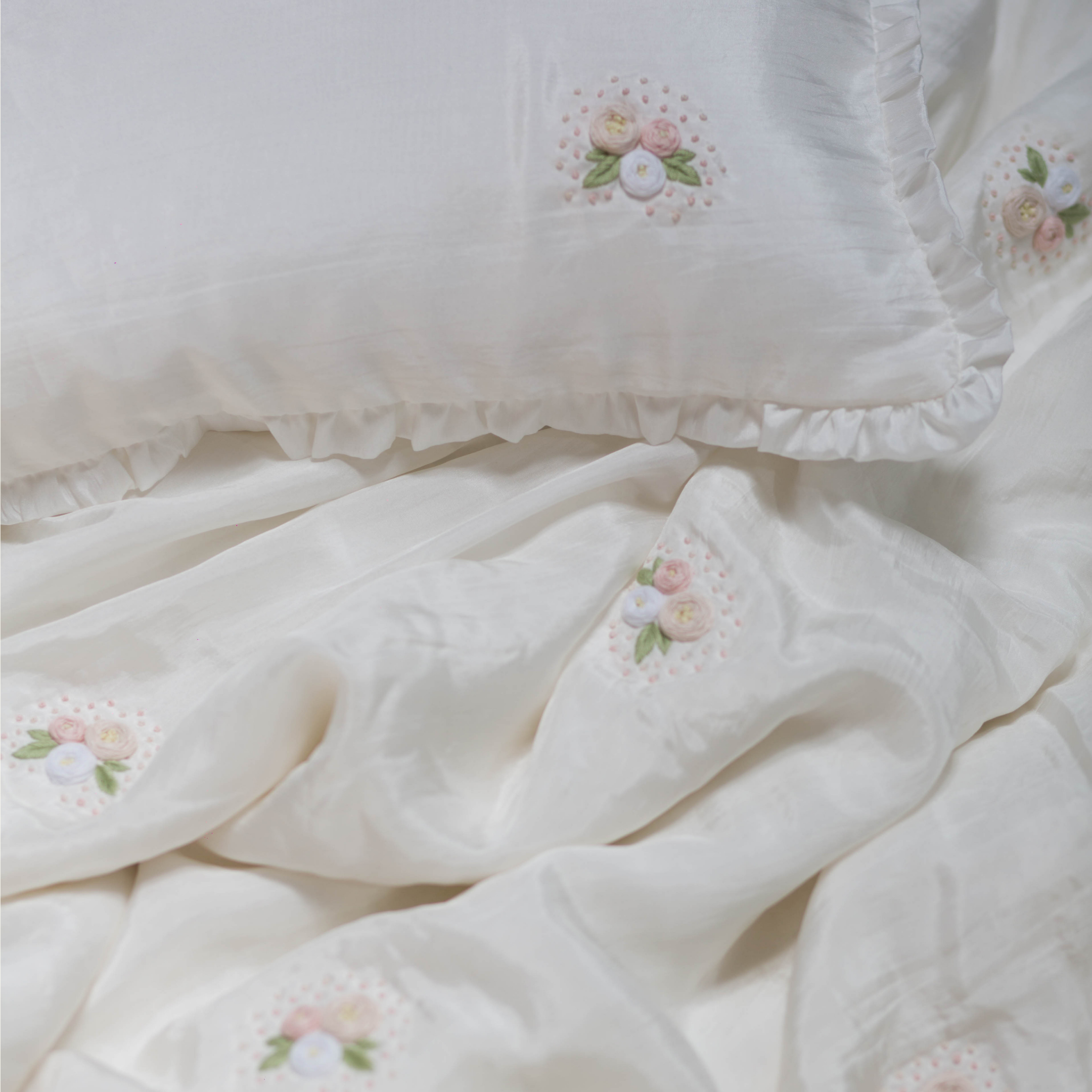 Luala Silk – Engroshandel Sengesæt – Børn og baby – Mulberry Silke Baby krybbe sengetøj sæt-Baby Kids sengetøj sæt - lille buket4