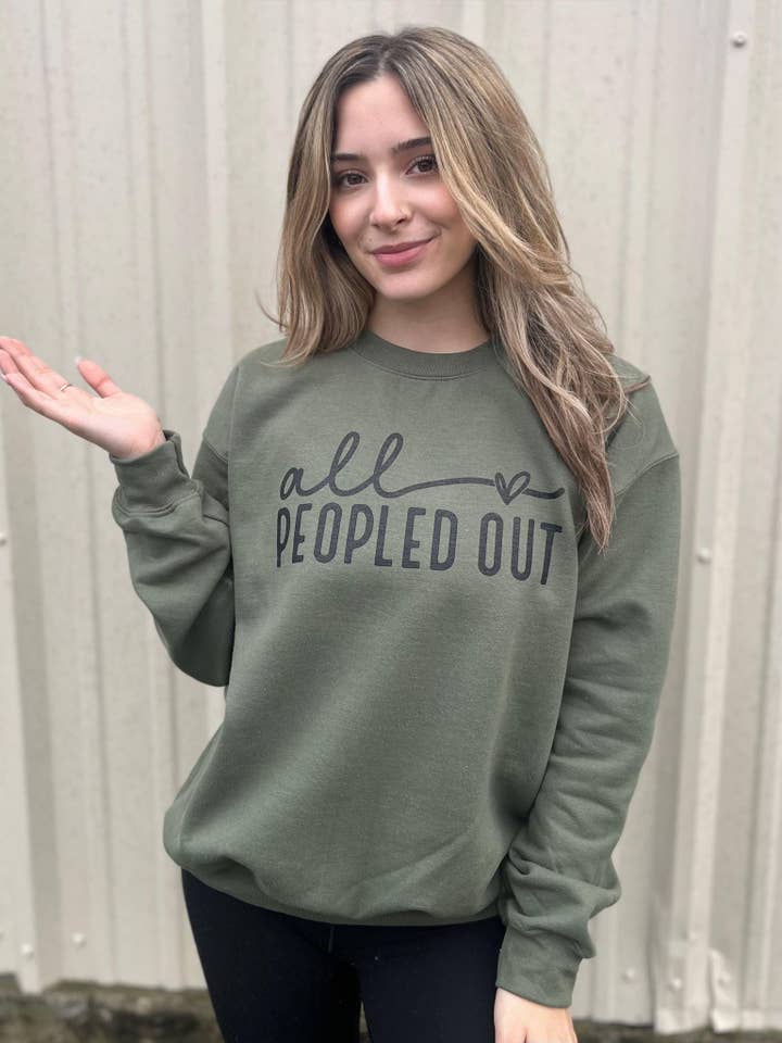 Sweatshirt All Peopled Out pour la vente par Adelle Linen