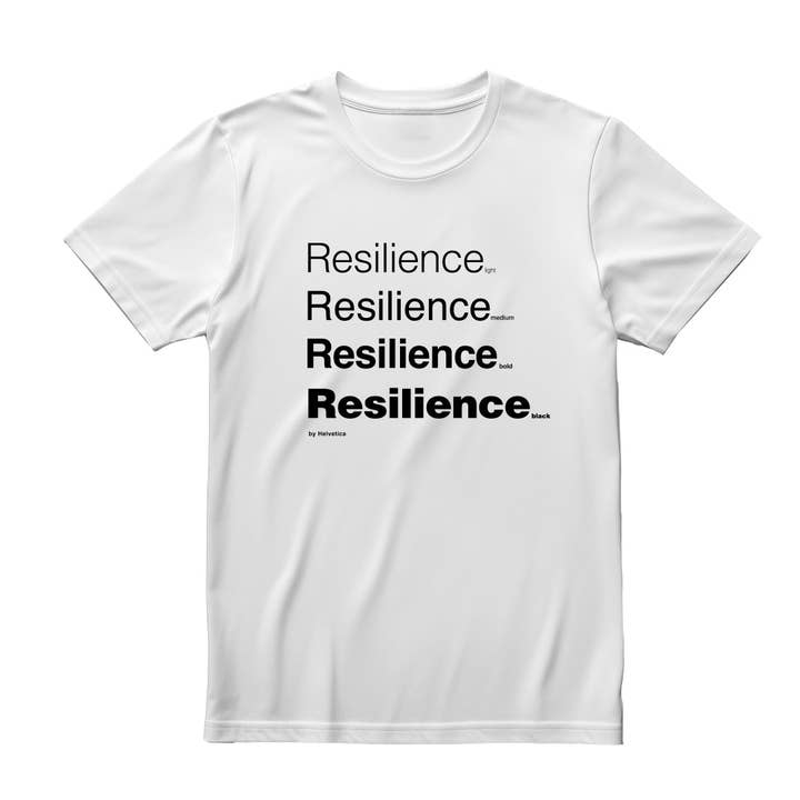 Resilience Words Helvetica Unisex T-shirt for wholesale by Motiva Gifts