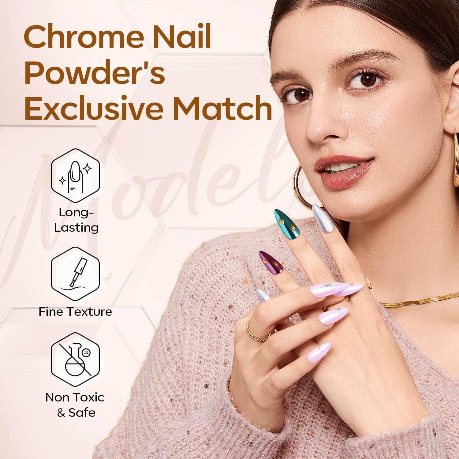 Modelones – wholesale Nail polish – Chrome Powder Top Coat 10ml6