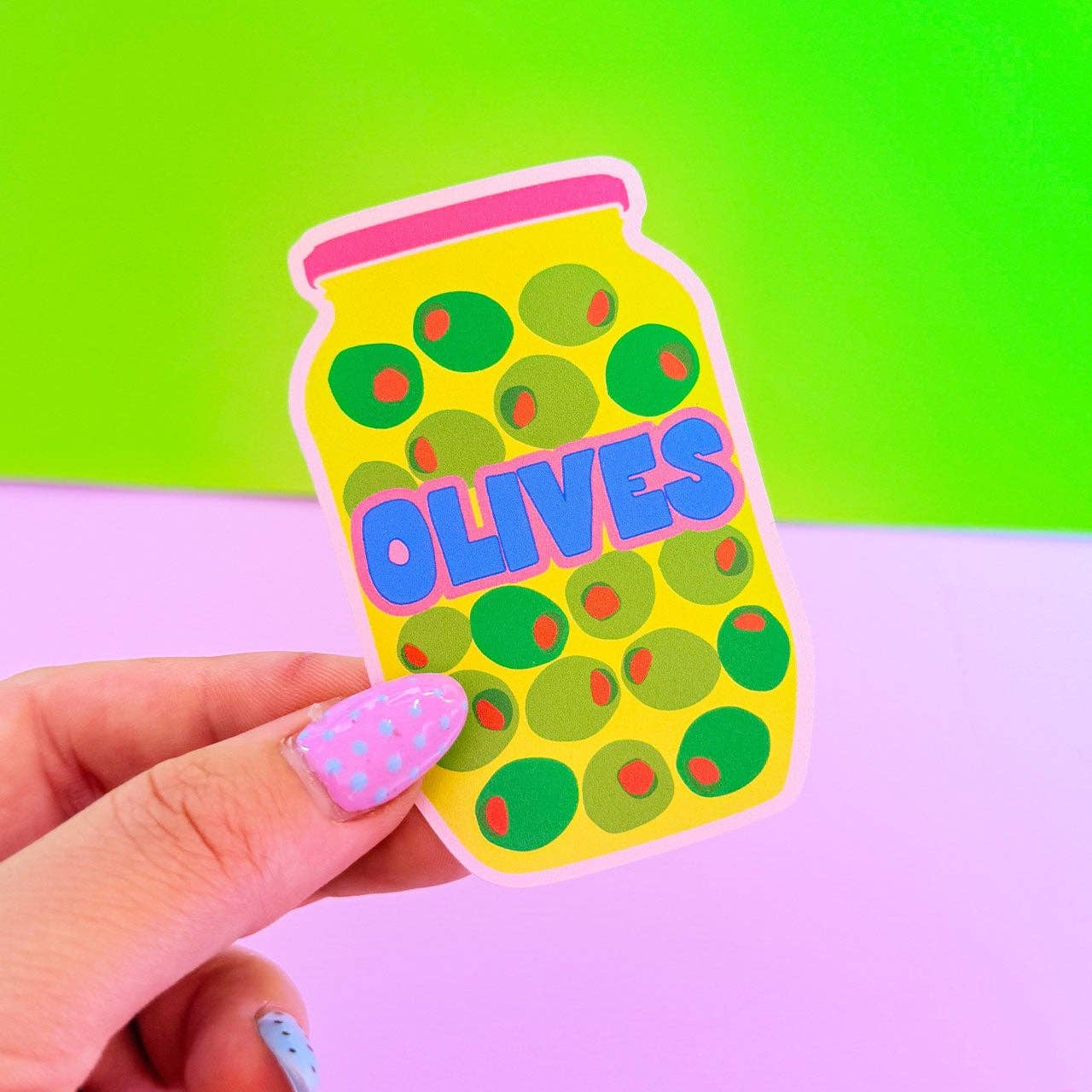 Printed Weird - Vendita all'ingrosso Adesivo - Adesivo per barattolo di olive0