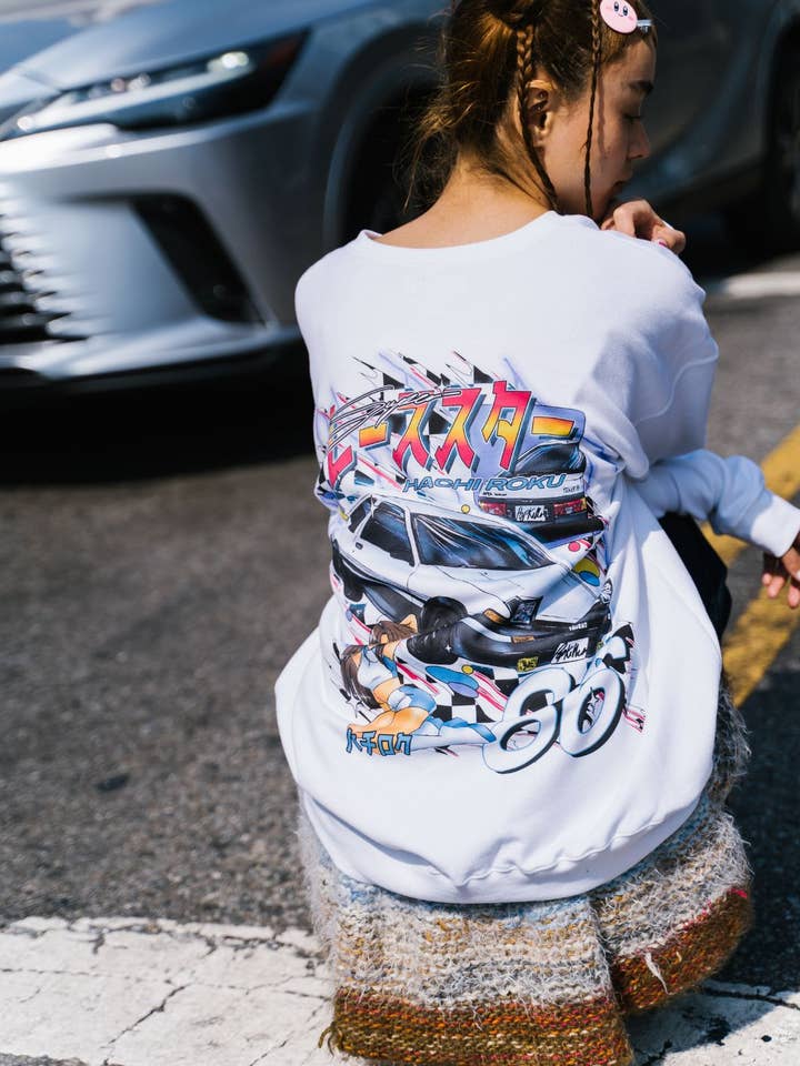 Popkiller Artist Series Mizucat Hachiroku Racing Pullover Sweatshirt for wholesale by Popkiller