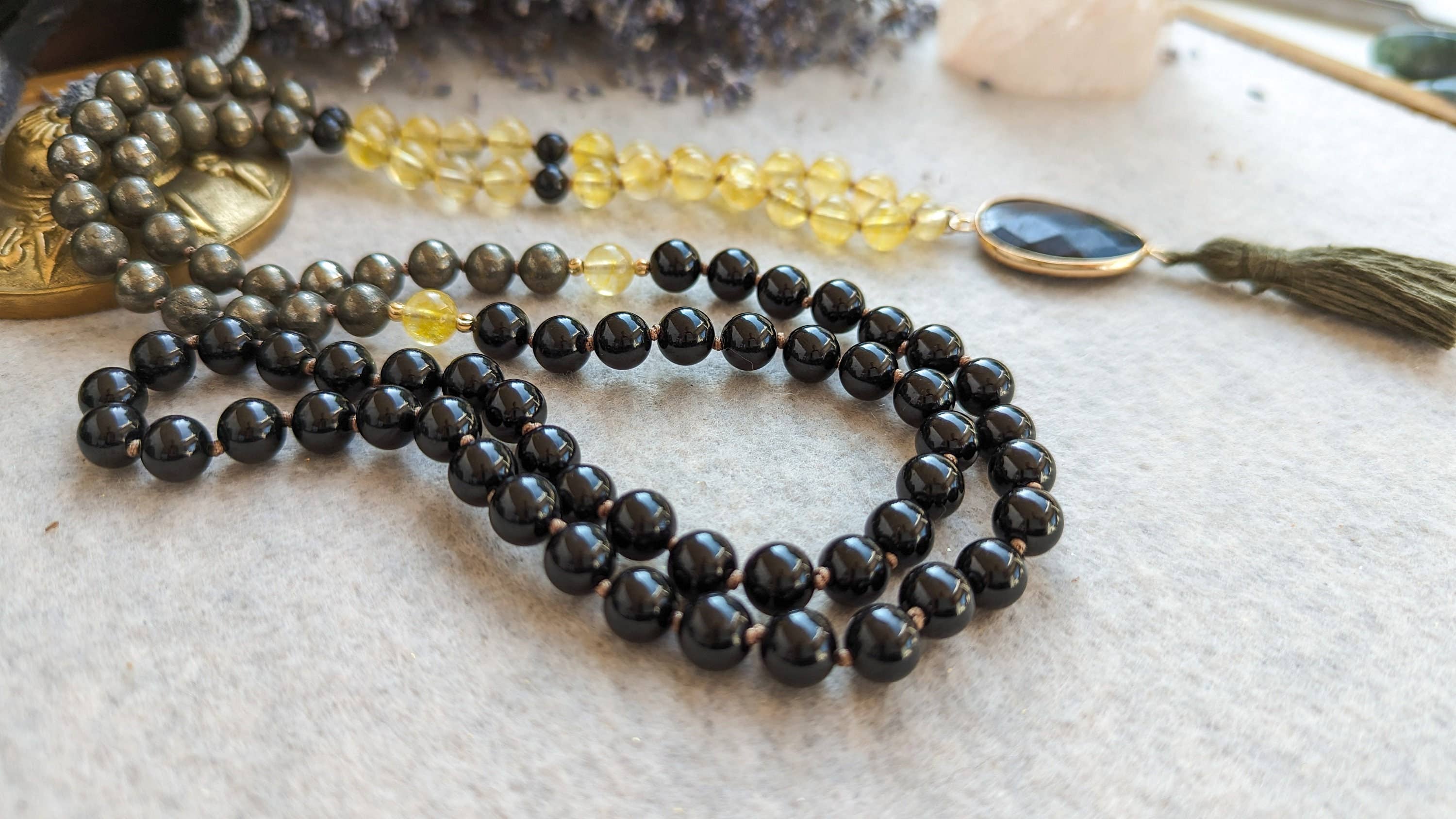 Samadhi Mala Beads – Engroshandel Bedehalskæde – Finansiel overflod og beskyttelse 108 Japa Mala9