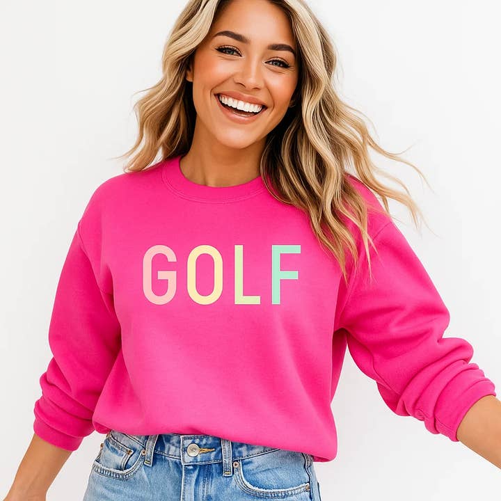 GOLF Sweatshirt, Pink, Unisex, Comfortable, Cozy for wholesale by Soleinspire