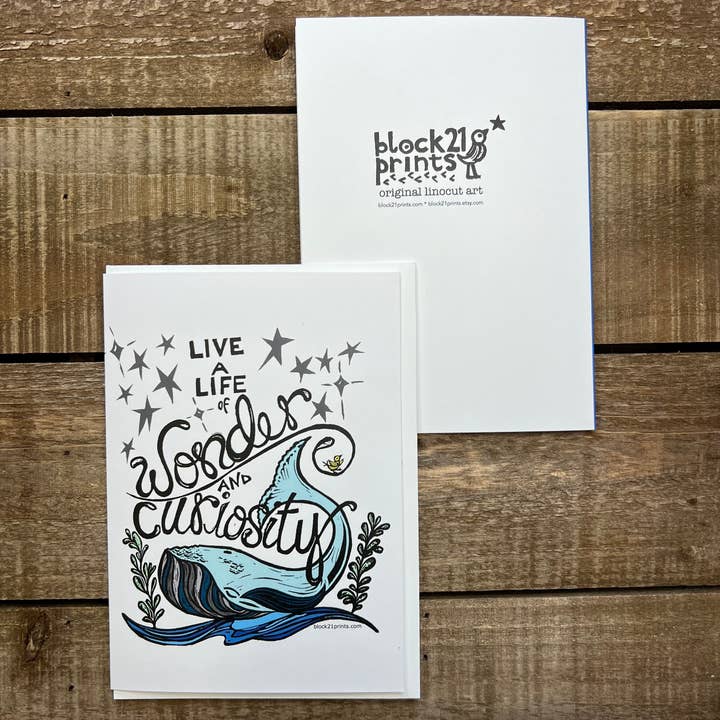 Block21Prints - Wholesale Everyday Greeting Card - Whale Wonder and Curiosity Greeting Card – Marine Life2