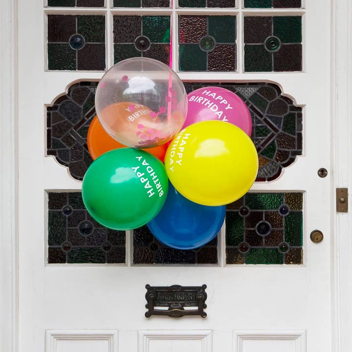 Talking Tables EU – wholesale Ballong – Regnbåge 'Grattis på födelsedagen' Ballonger - 5-pack2