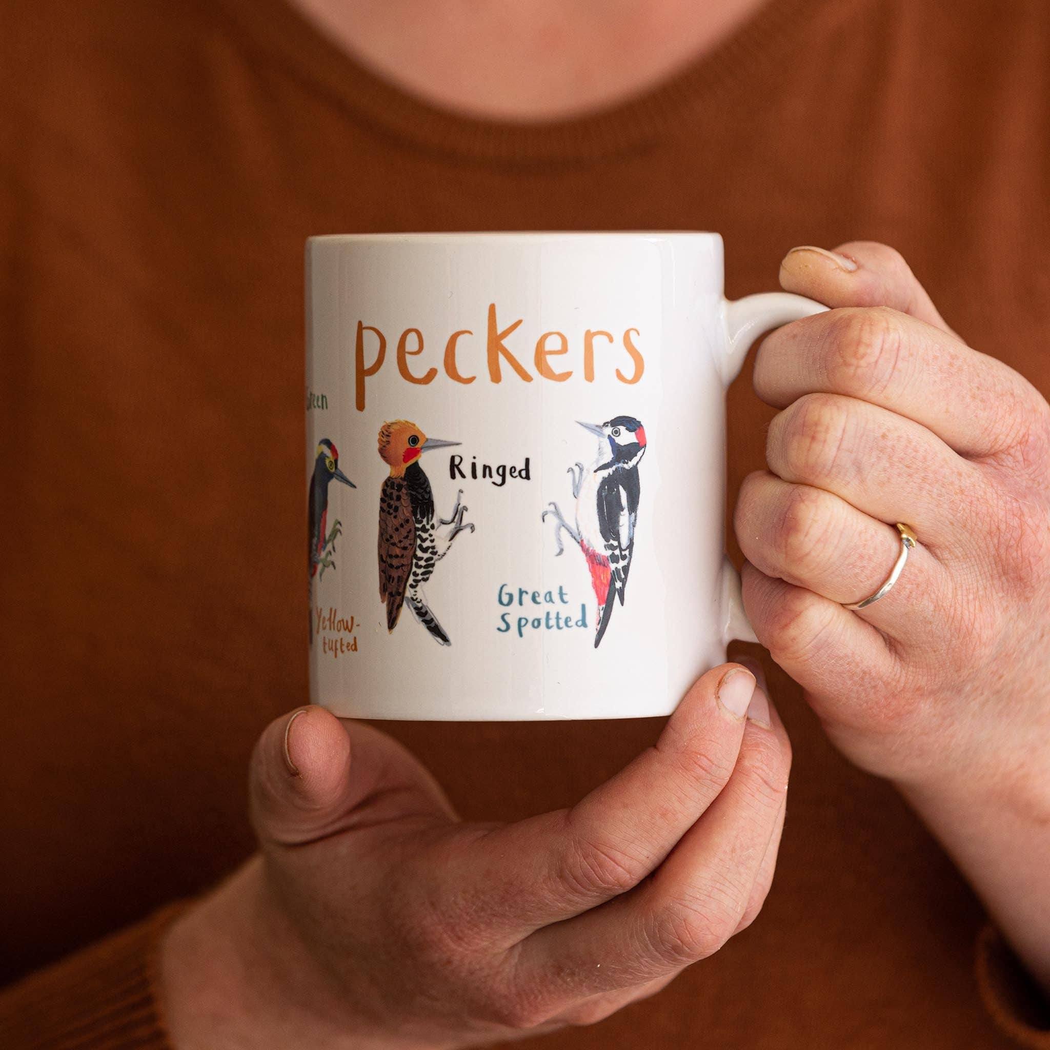 Sarah Edmonds Illustration - Wholesale Coffee Mug - Peckers Ceramic Bird Pun Mug2